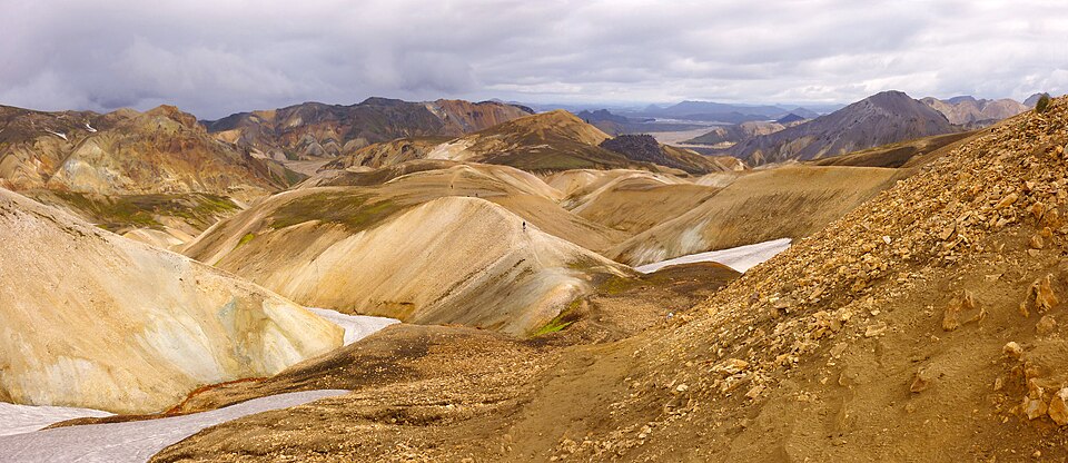 View on Landmannalaugar area from Laugavegur panoramic